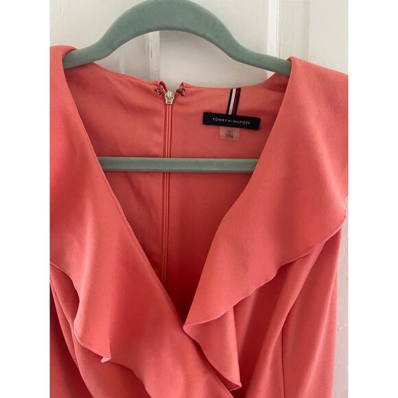 Women’s Tommy Hilfiger Size 8 color Peach Jumpsuit belted - Picture 3 of 12